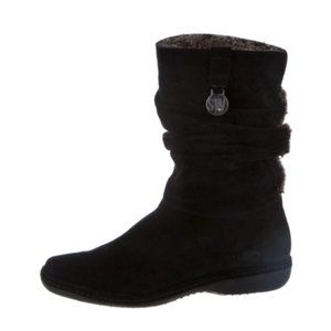 Stuart Weitzman Suede Ankle Calf Shearling Boots